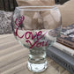 Love You Gin and Tonic: Glass with Crystals (Magenta)