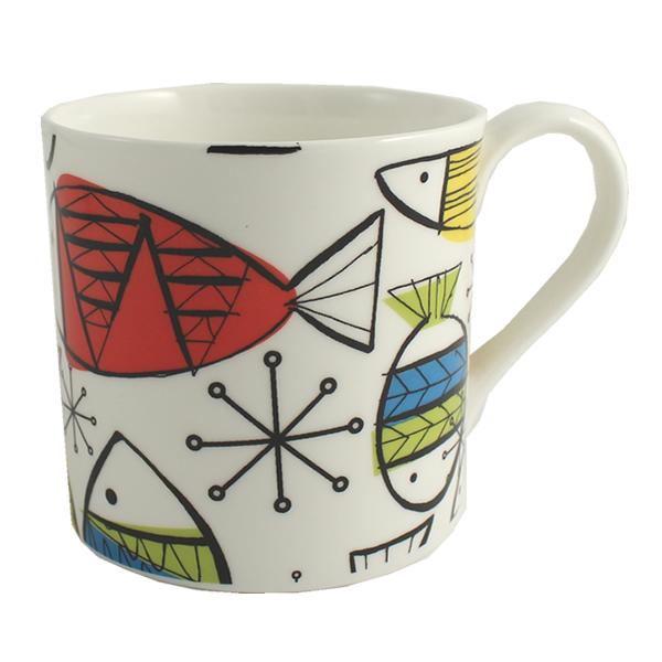 Funky Fish China Mug (White)