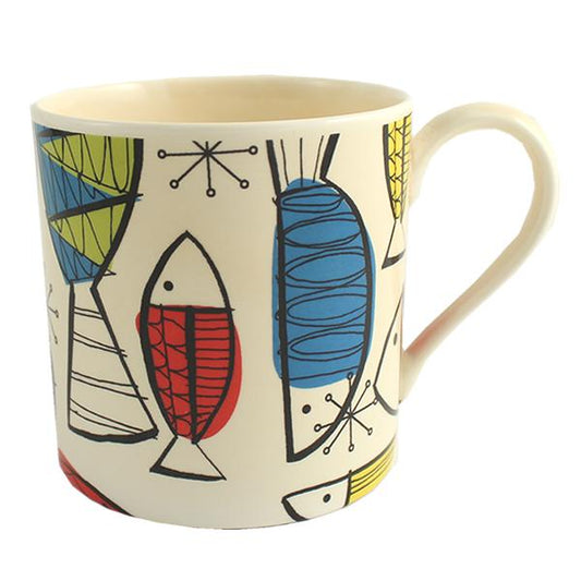 Funky Fish China Mug (Cream)