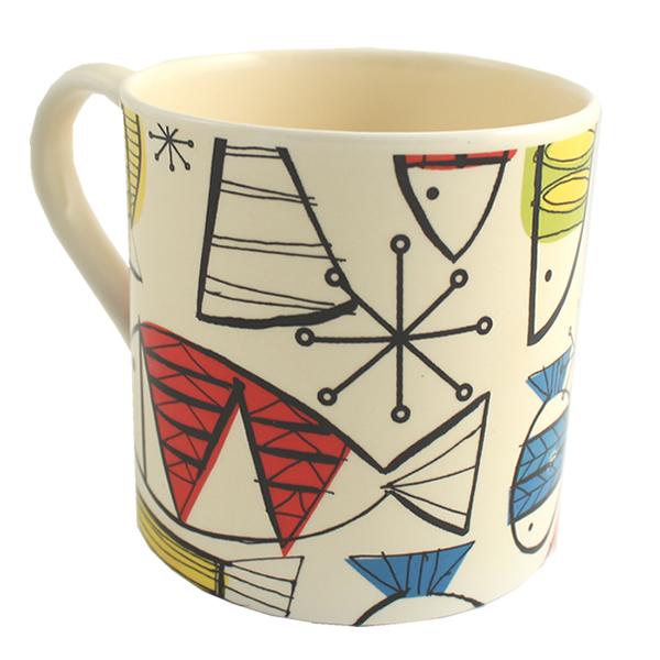 Funky Fish China Mug (Cream)