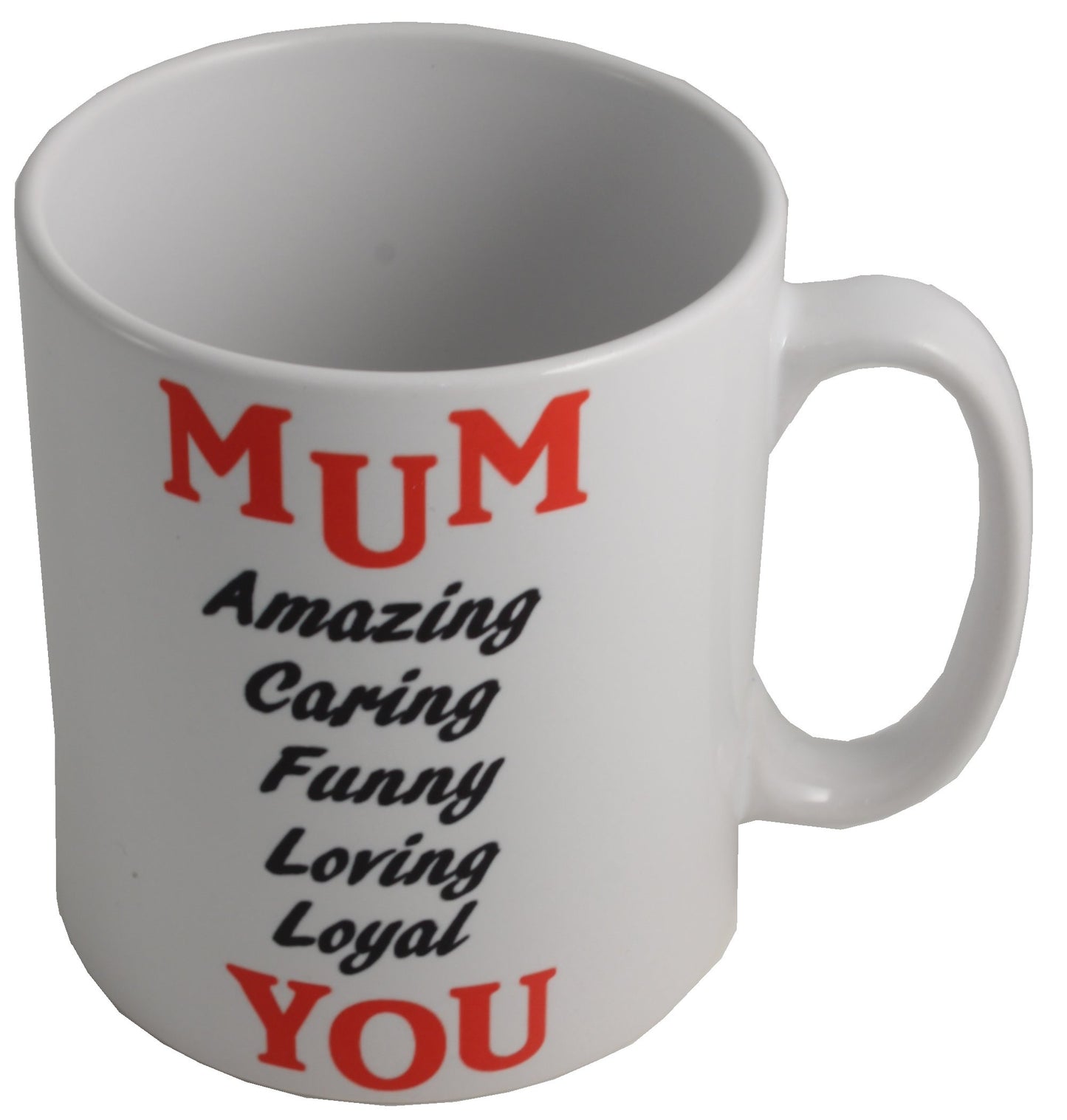 MUM Gift Ceramic Printed Mug: (Black/Red)