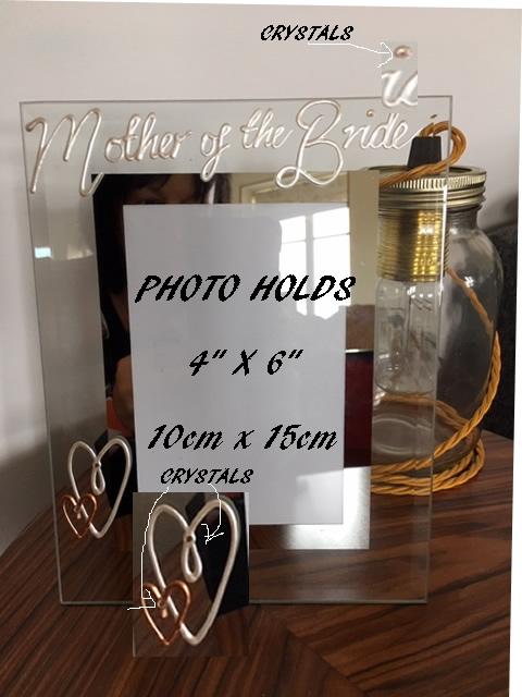 Mother of the Bride Gift Frame: Portrait (Pearl) with Crystals