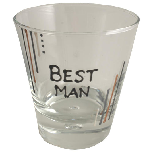 Best Man Gift Whisky Glass: (Metallic Stripes)