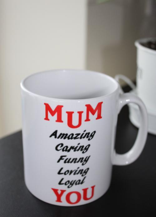 MUM Gift Ceramic Printed Mug: (Black/Red)