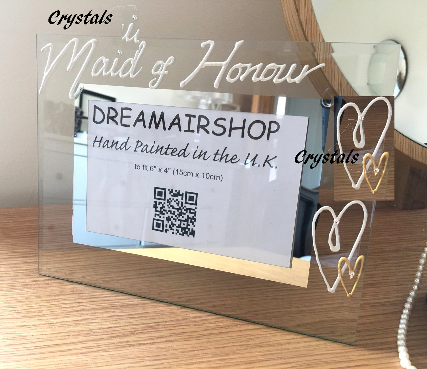 Maid of Honour Gift Photo: Frame Land (Pearl) with Crystals
