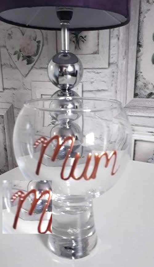 Mum Gin and Tonic Glass: with crystals (Copper)