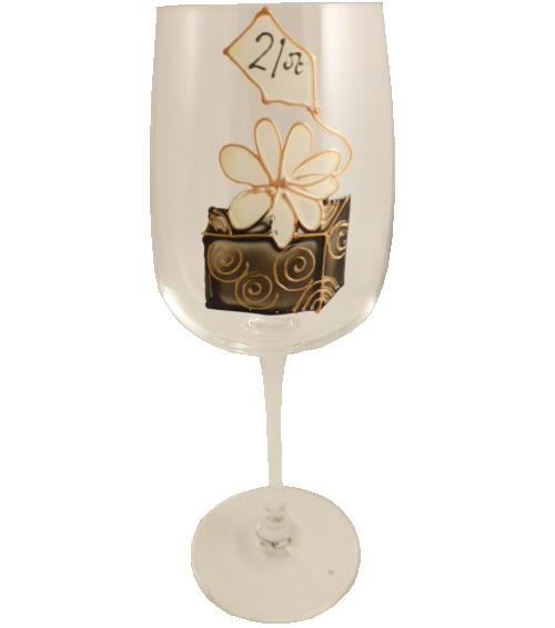 21st Birthday Wine Glass Birthday Box