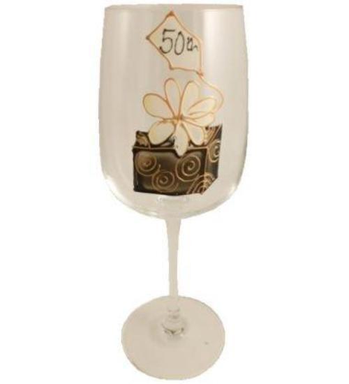 50th Birthday Wine Glass Birthday Box