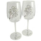 25th Wedding Anniversary Wine Glasses Flower