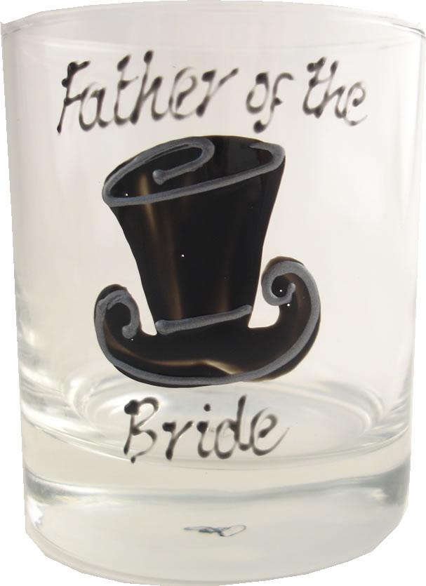 Father of the Bride Whisky Glass (Top Hat)