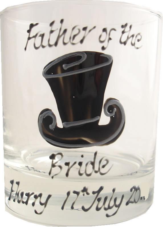 Personalised Father of the Bride Whisky Glass (Top Hat)
