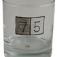 75th Birthday Whisky Glass Grey Sq