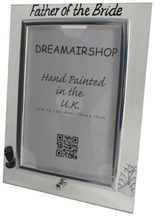 Personalised Father of the Bride: Gift Photo Frame Portrait (Top Hats)