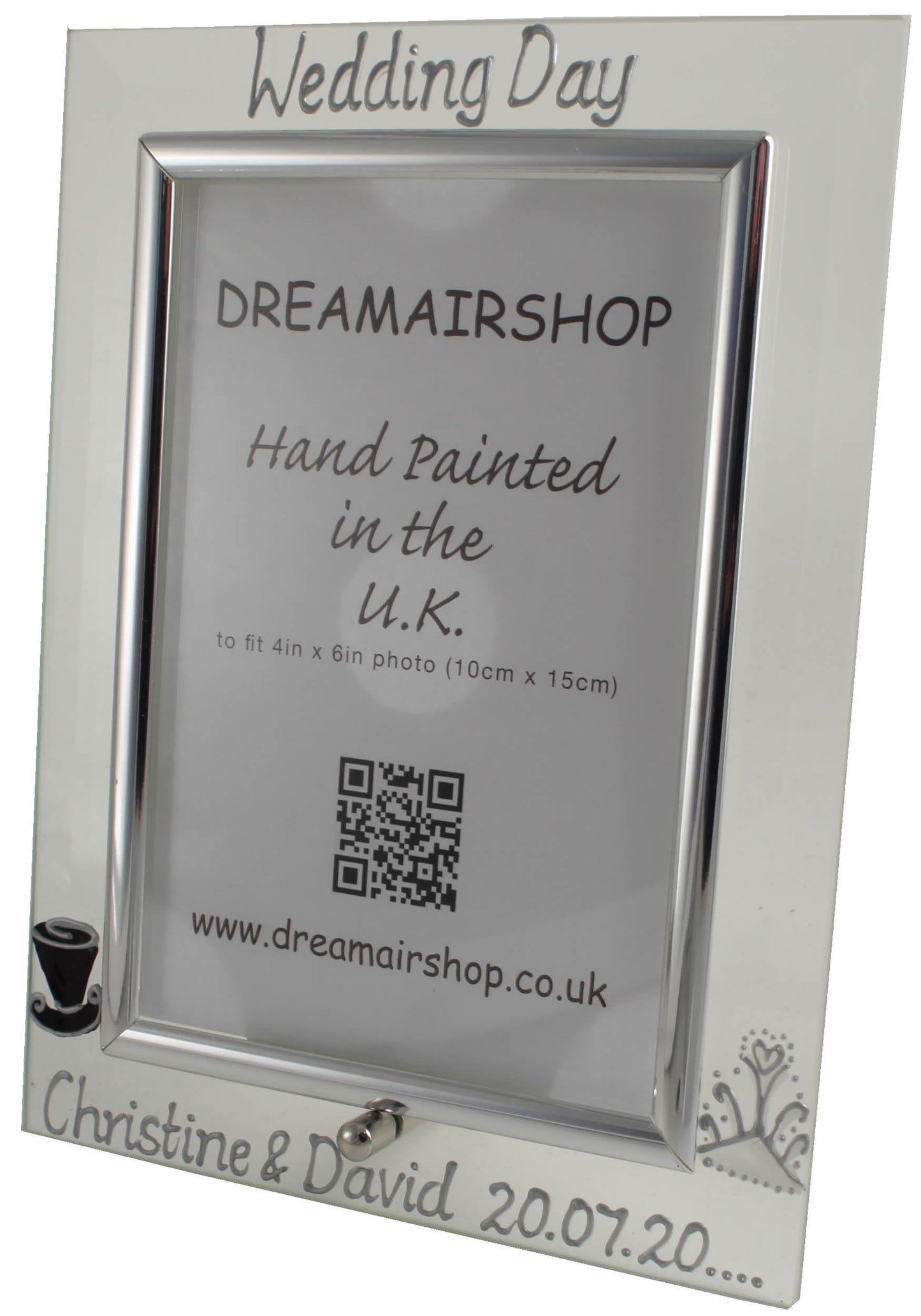 Personalised Wedding Day Photo Frame Port Hat & Tiara