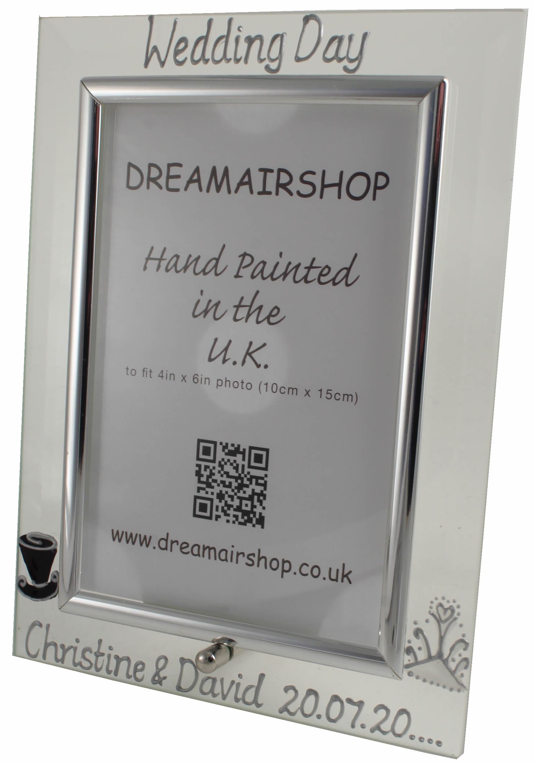 Personalised Wedding Day Photo Frame Port Hat & Tiara