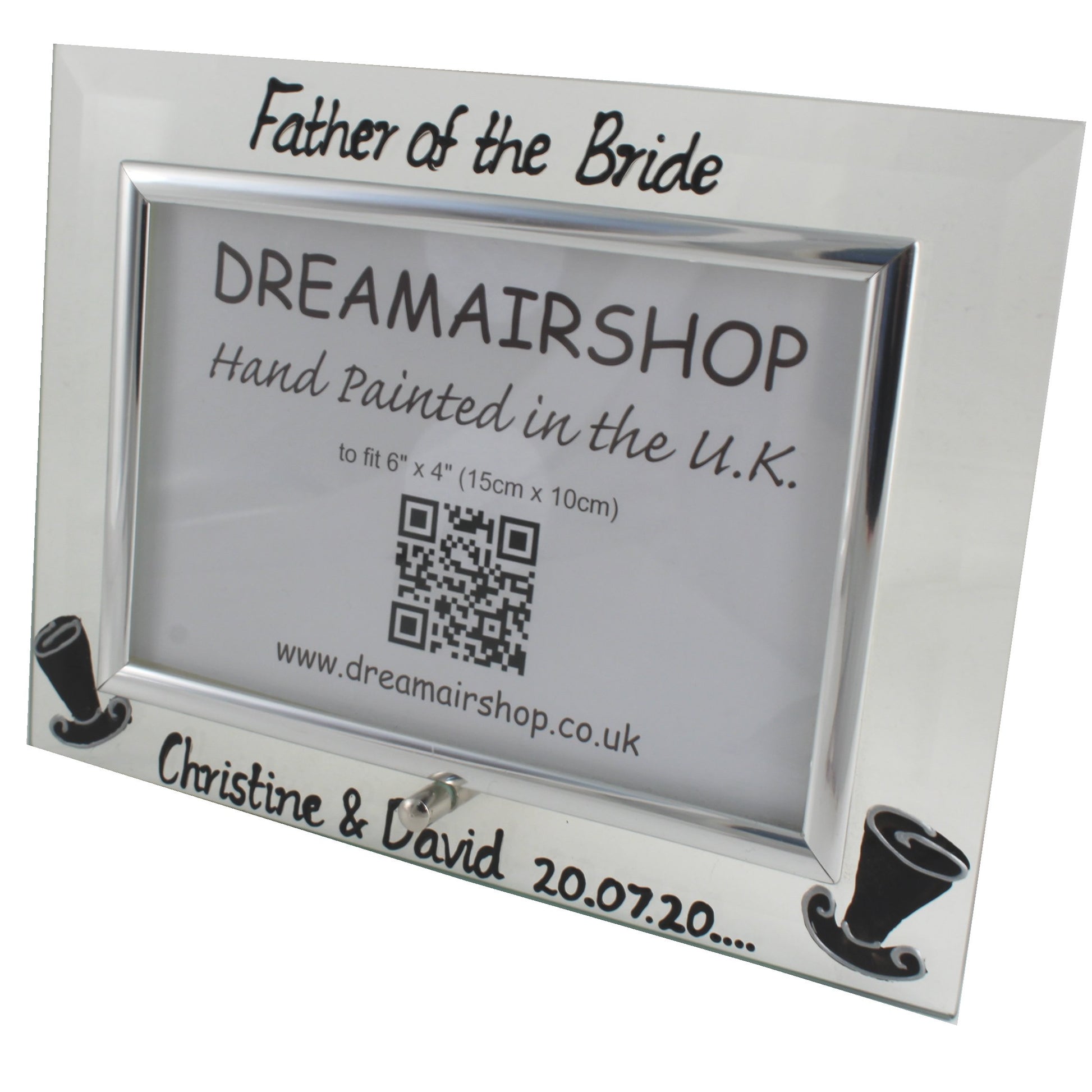 Personalised Father of the Bride Photo Frame Land (Top Hats)