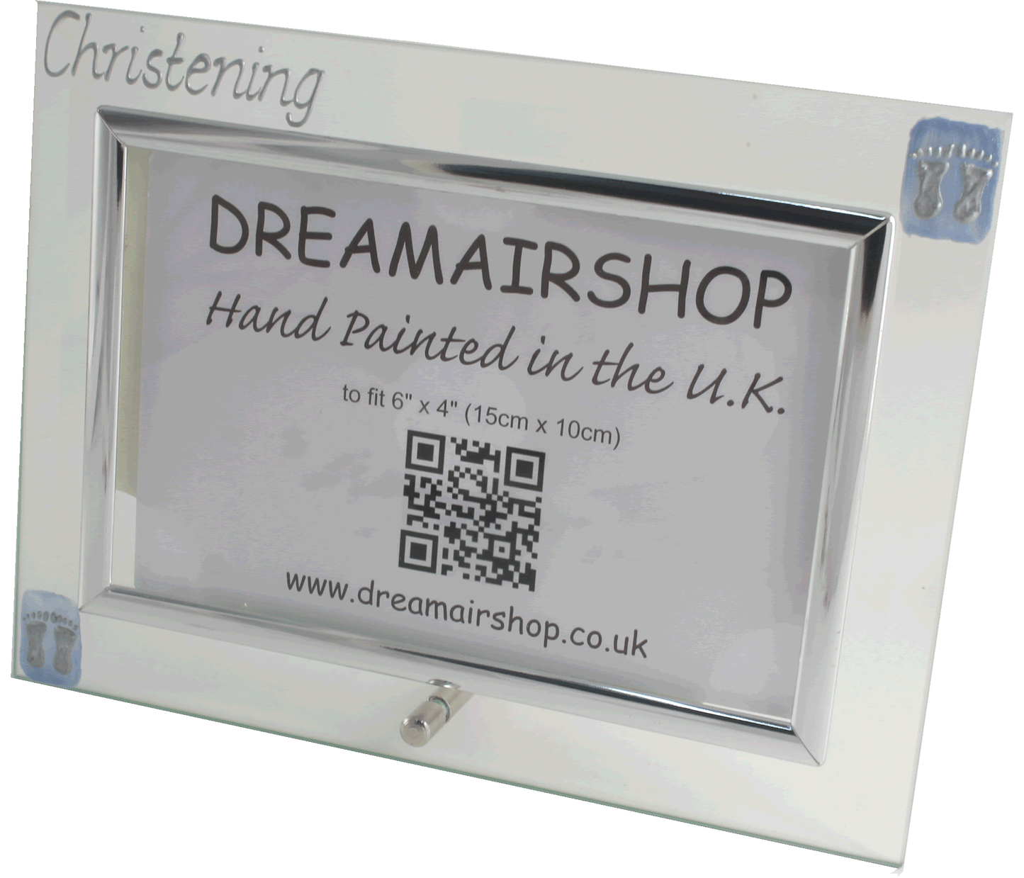 Christening Photo Frame Land (Blue Feet)