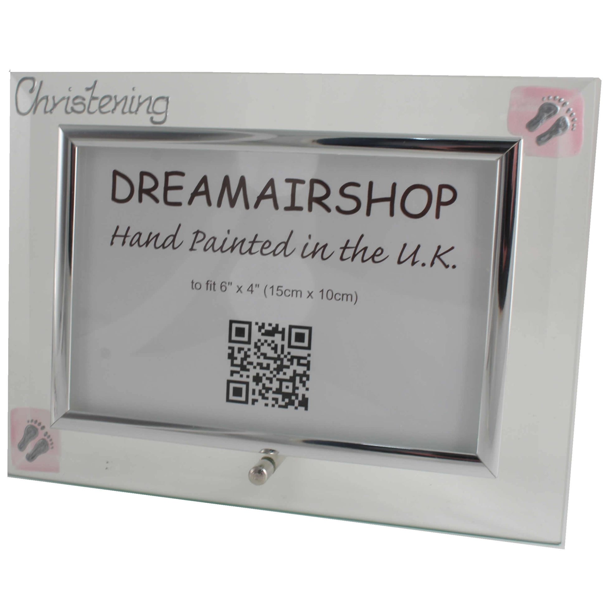 Christening Photo Frame Land (Pink Feet)