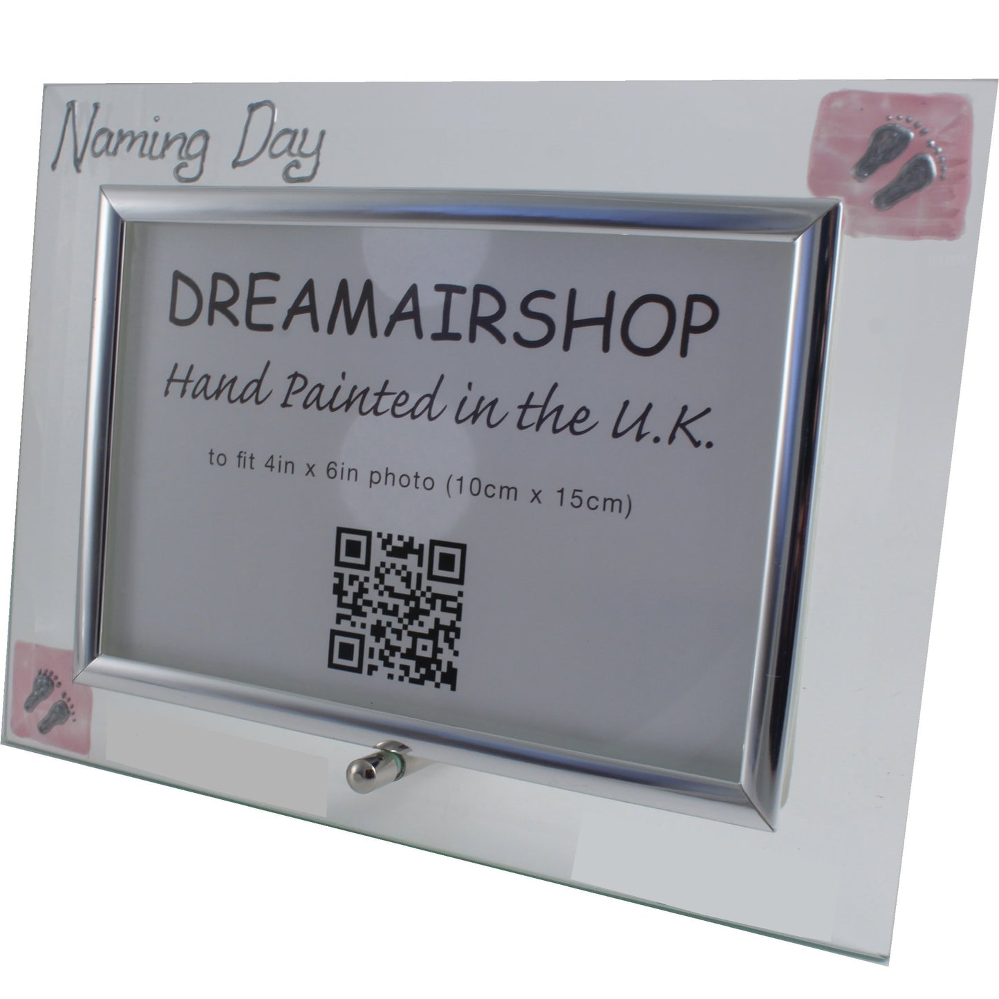 Naming Day Photo Frame Land (Pink Feet)