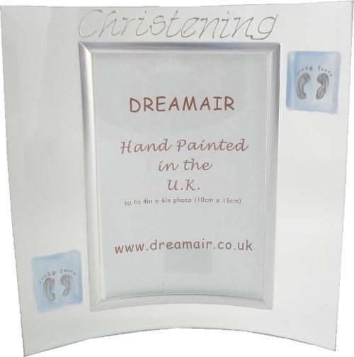 Christening Photo Frame Port (Blue Feet)