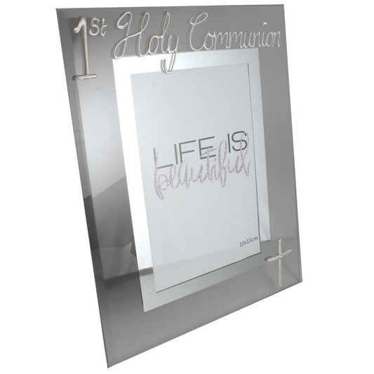 1st Holy Communion Gift Photo: Frame Portrait with crystals