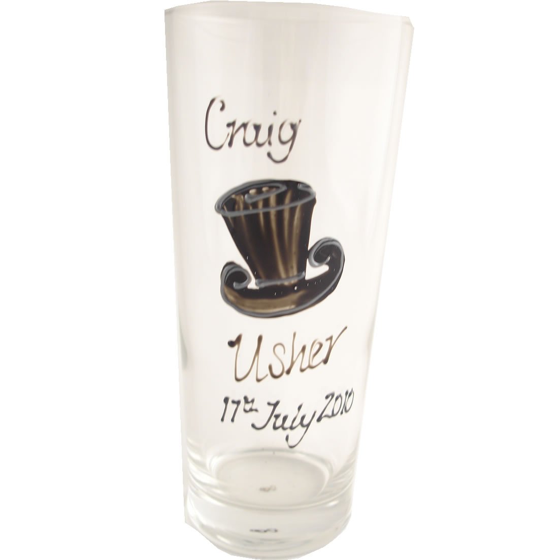 Personalised Usher Pint Glass (Top Hat)