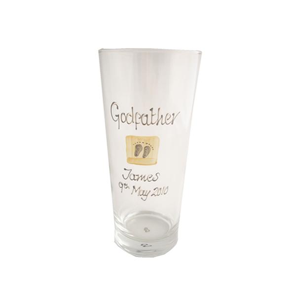 Personalised Godfather Glass & Coaster: Gift Set (Feet)