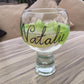 Personalised Gin and Tonic Glass: with Crystals (Silver)