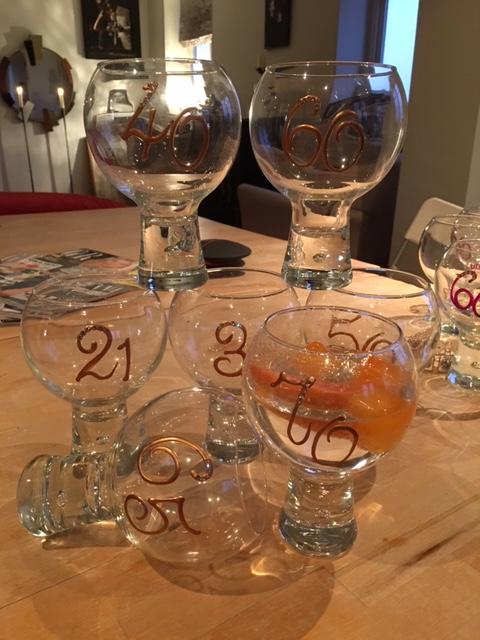 21st Birthday Gin and Tonic: Glass with Crystals (Copper)