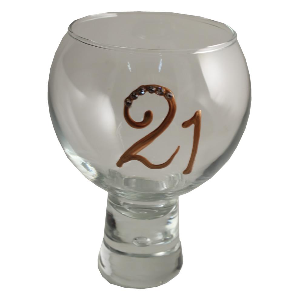 21st Birthday Gin and Tonic: Glass with Crystals