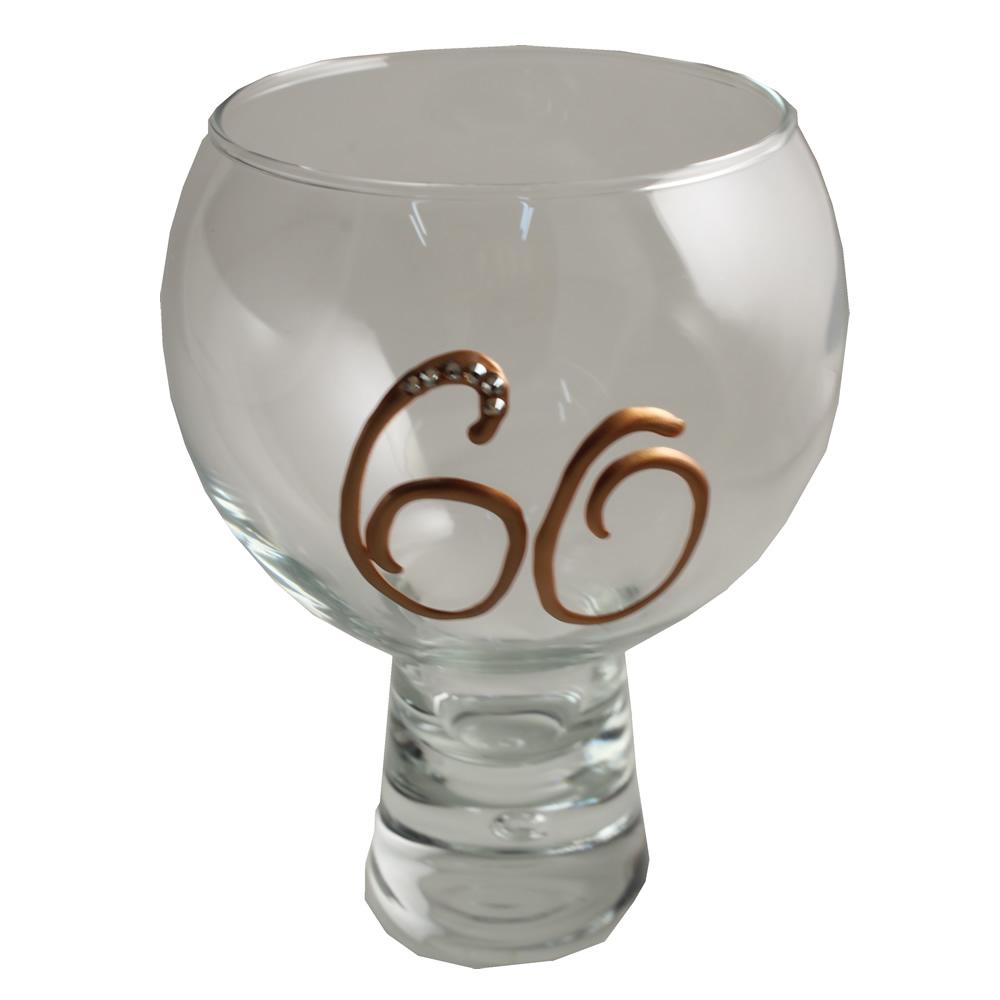 60th Birthday Gin and Tonic: Glass with Crystals