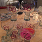 30th Birthday Gift Gin Tonic: Glass with Crystals (Magenta)