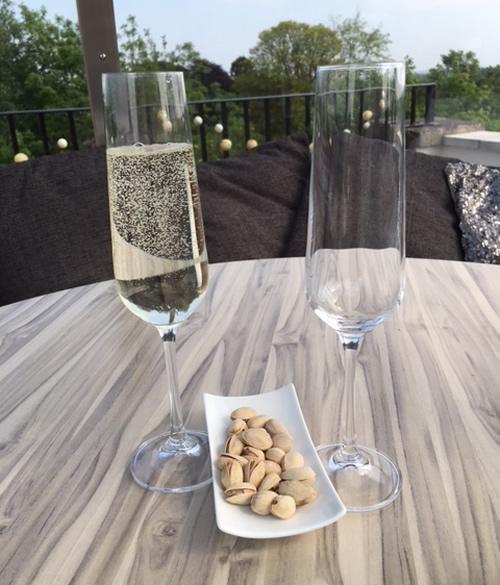 Titanium Crystal Gift Champagne/Flute Glass:
