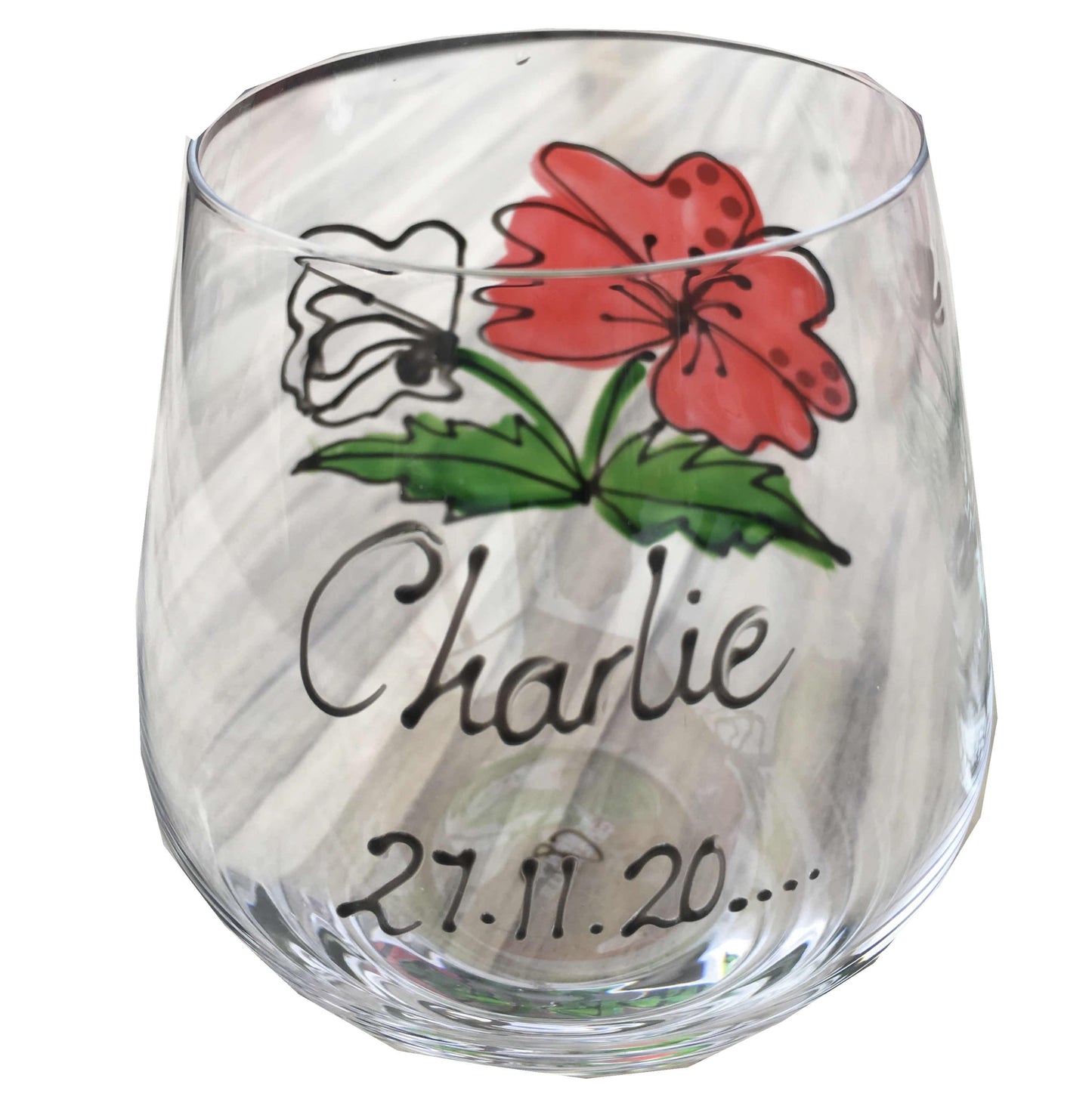 Poppy Titanium Crystal Stemless Red Wine: Glass/Tumbler