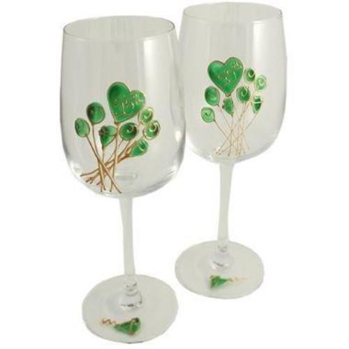 55th Wedding Anniversary Wine Glasses Flower