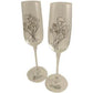 70th Wedding Anniversary Champagne Glasses Flower