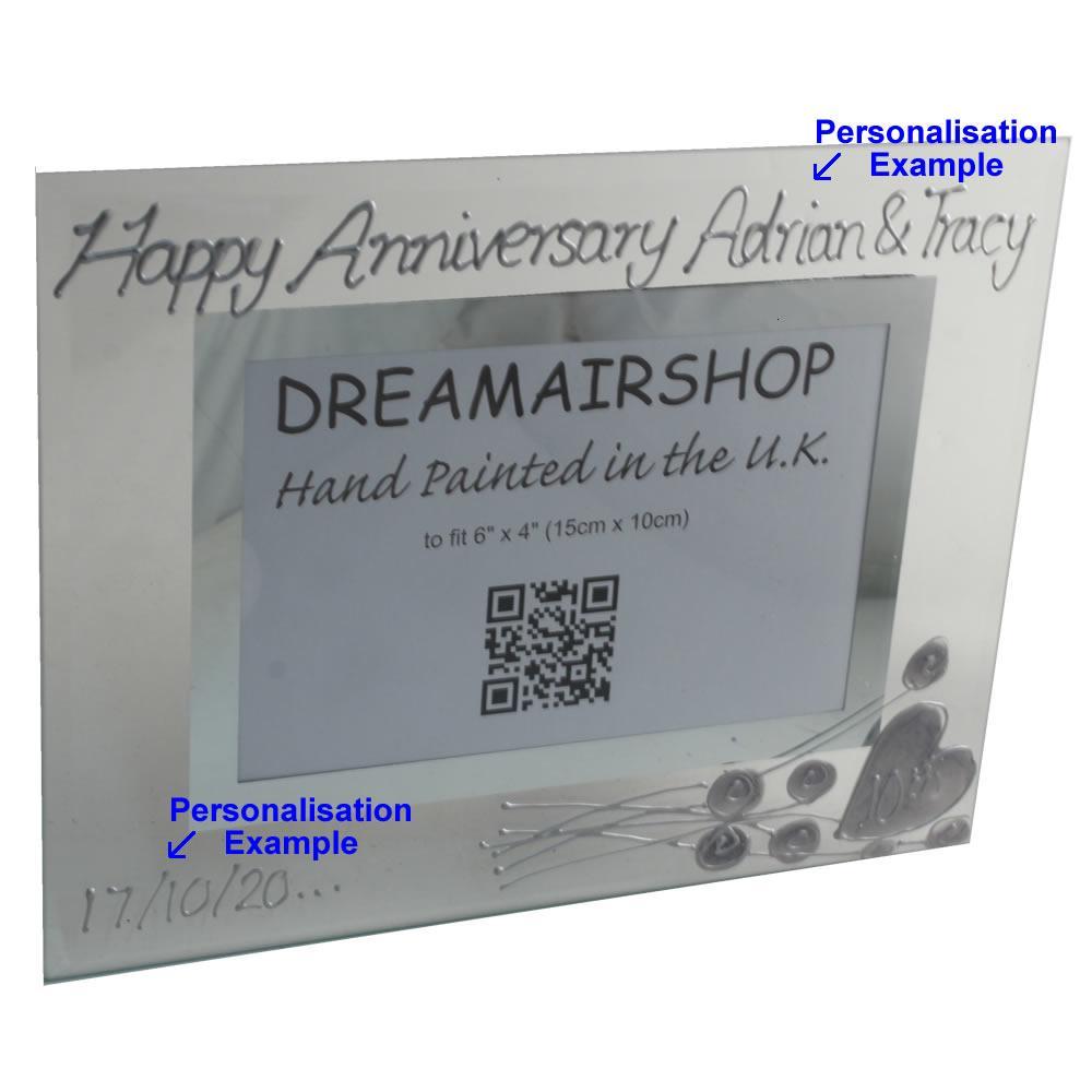 Personalised 10th Anniversary Photo Frame Flower