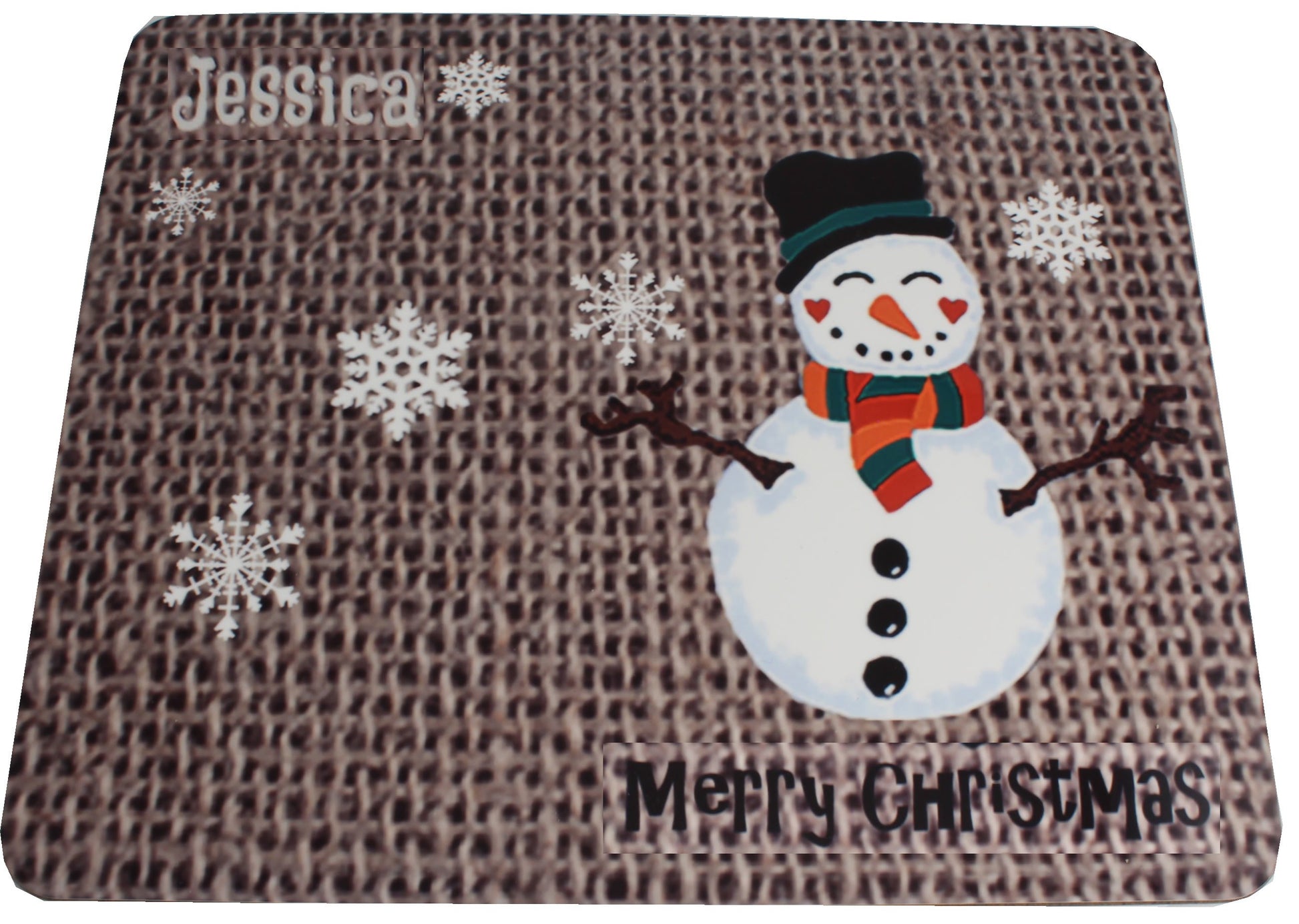 Personalised Christmas Gift Place mat Snowman