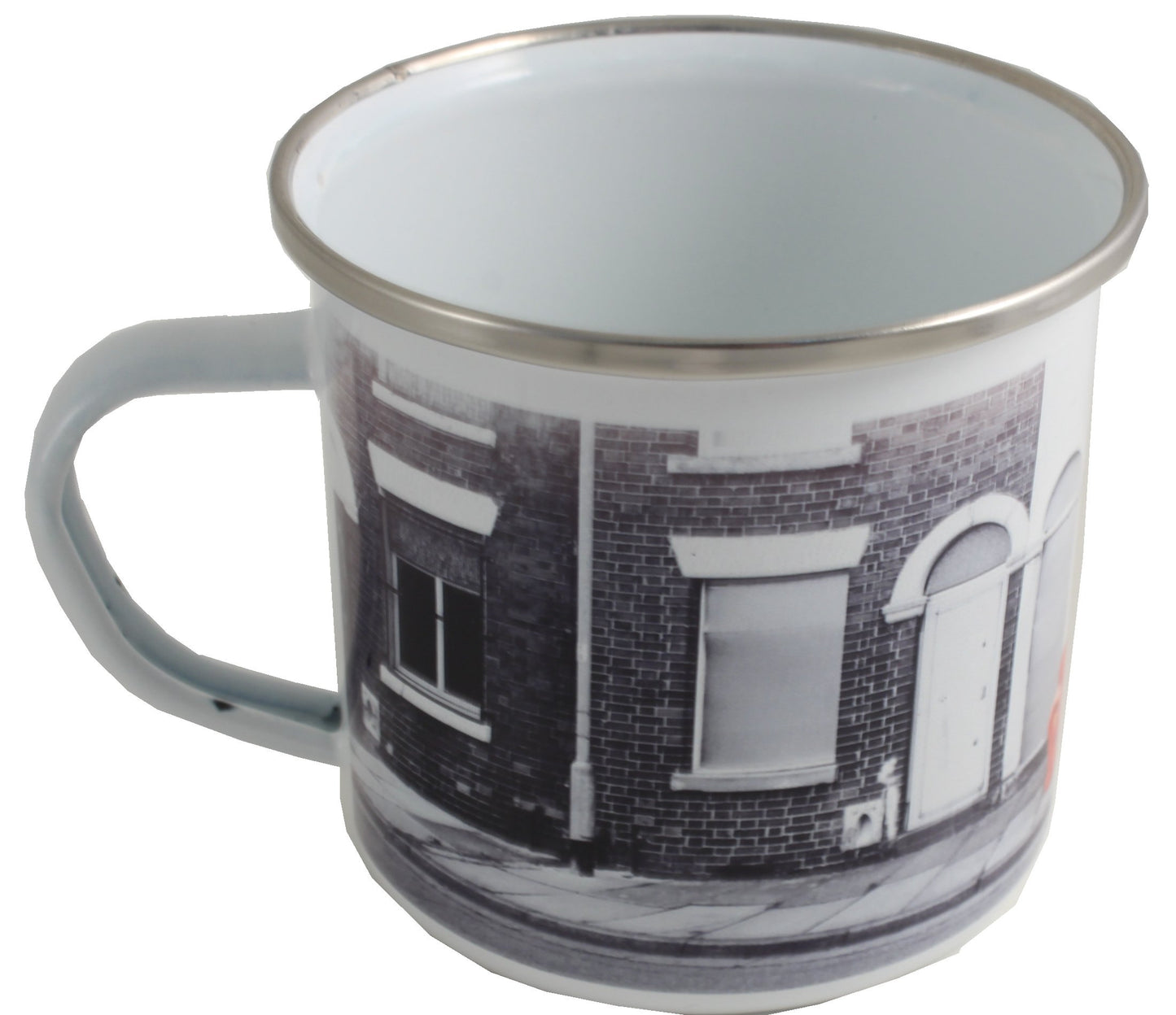 Red Sofa Enamel Mug Back