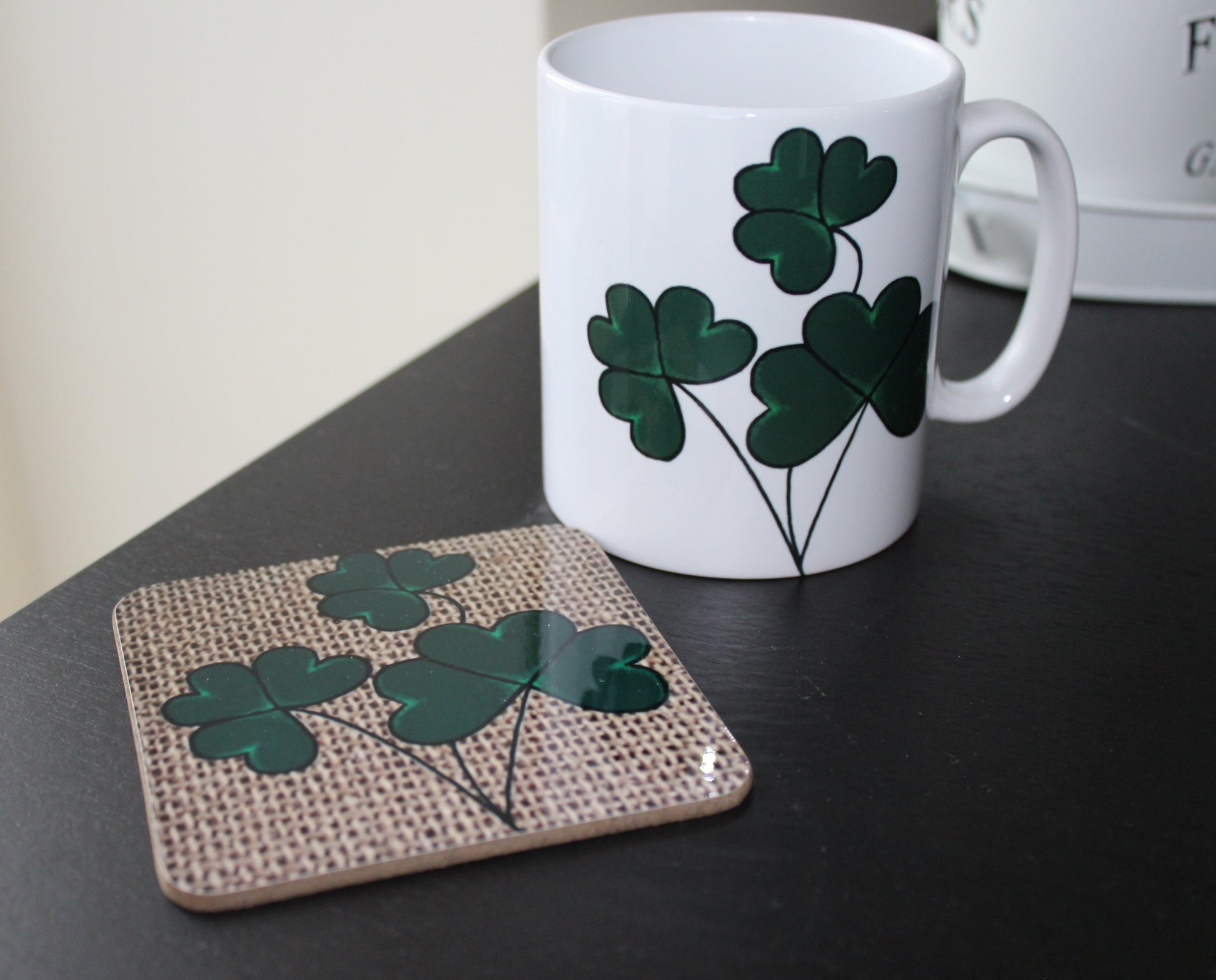 Shamrock mug and Coaster Gift Set