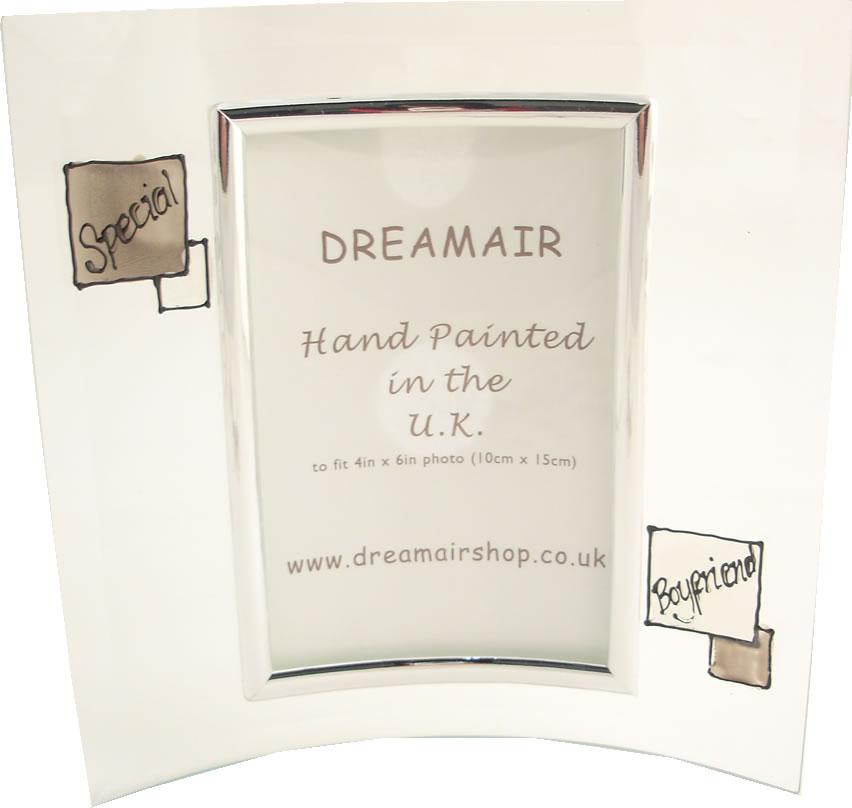 Special Boyfriend Gift Photo Frame: Portrait (Grey Sq)