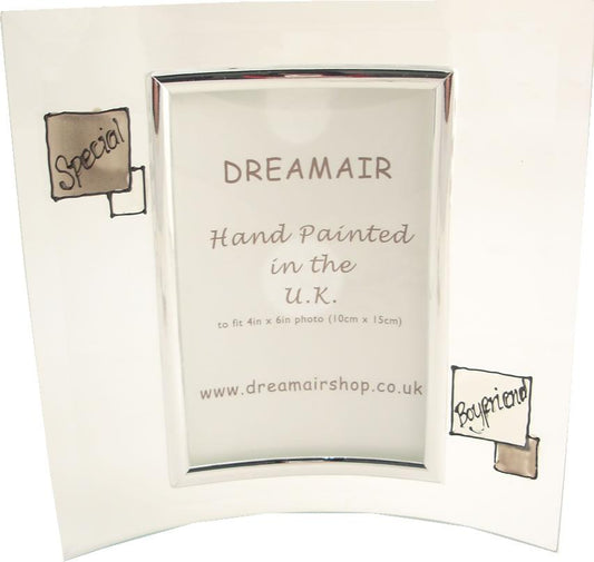 Special Boyfriend Gift Photo Frame: Portrait (Grey Sq)