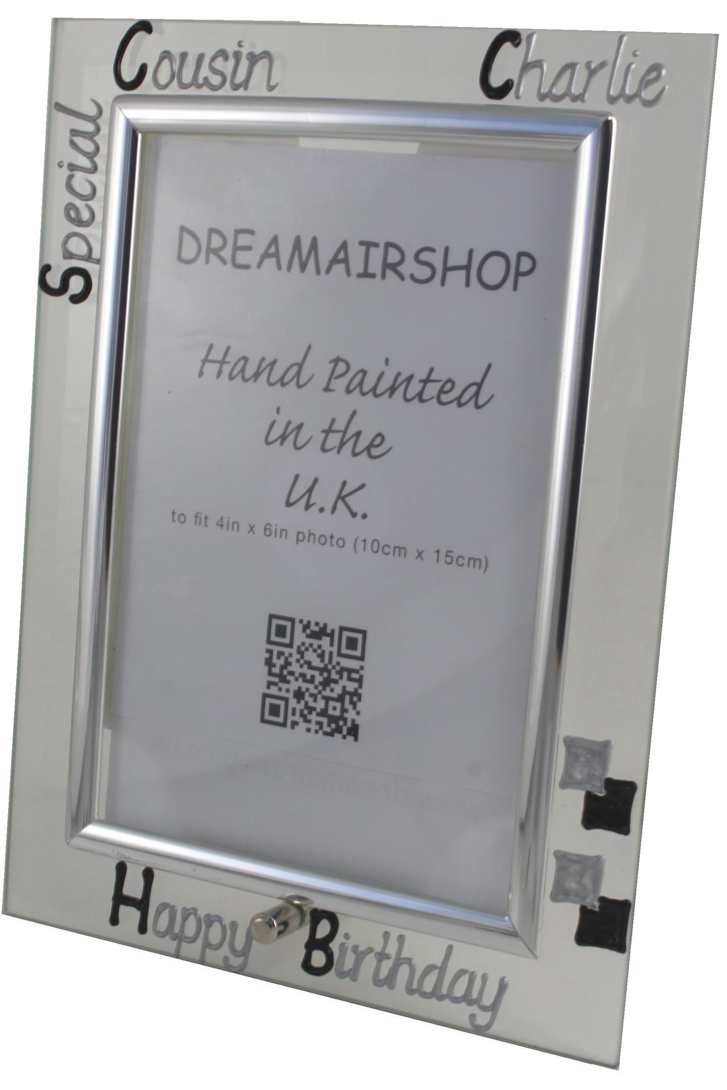 Personalised Special Cousin Photo Frame (Grey Sq)