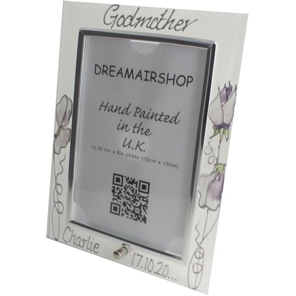 Personalised Godmother Gift Photo Frame: Portrait Sweetpea