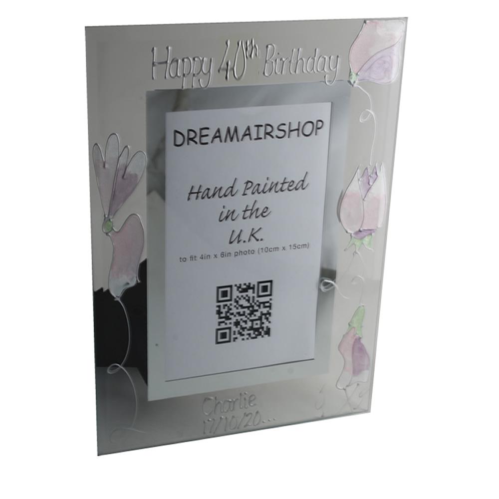 Personalised 40th Birthday Photo Frame Port Sweet Pea
