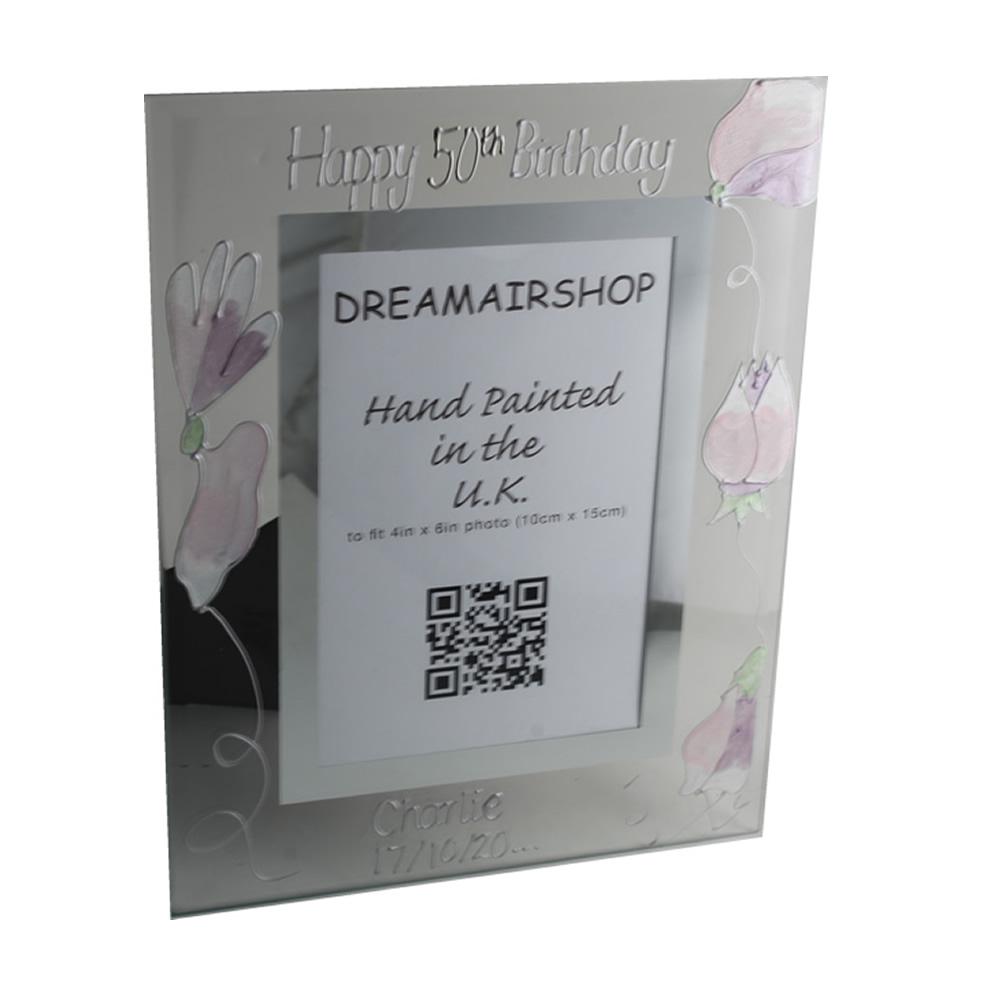 Personalised 50th Birthday Photo Frame Port Sweet Pea