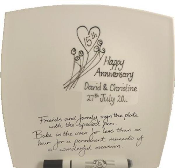 Personalised 15th Wedding Anniversary Plate Square