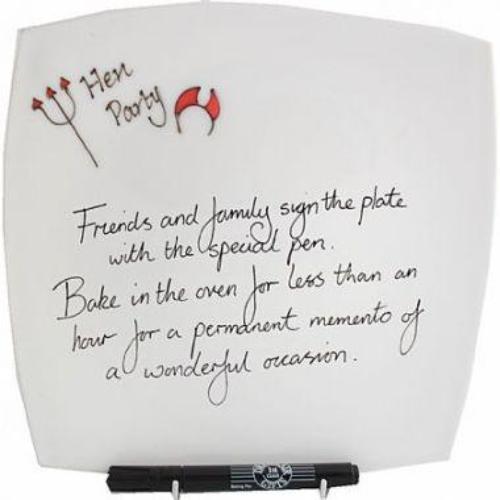 Hen Party Square Signature Plate 