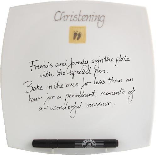 Christening Plate Square (Cream Feet)