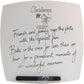 Personalised Christening Plate Square (Cream Feet/Bow)